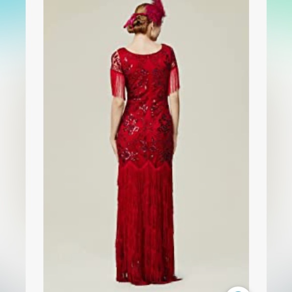 NWT Babeyond red flapper gown - Picture 5 of 11